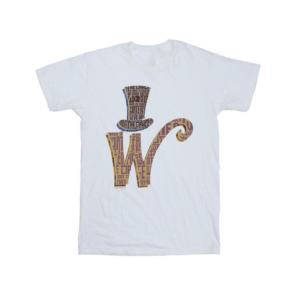 Willy Wonka Boys W Logo Hat T-Shirt / White